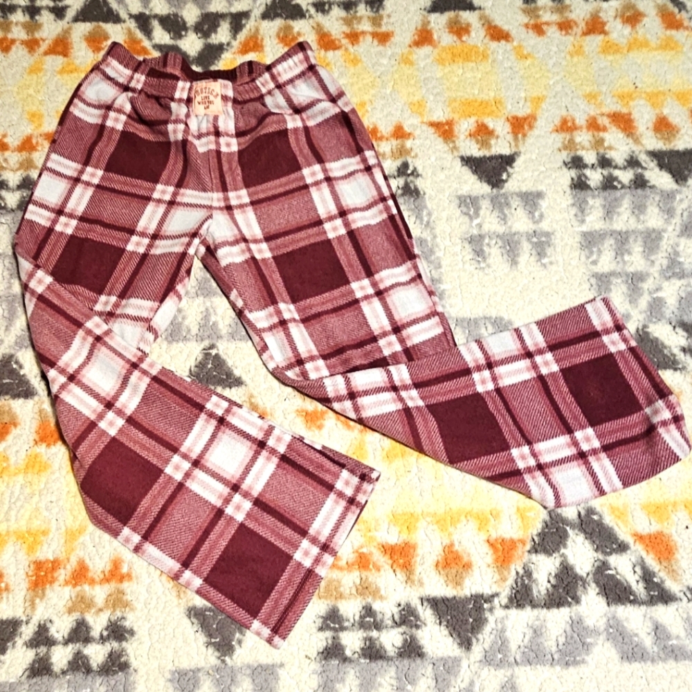 Justice Sleep plaid pajama pants sleep pants lounge pants Size Small 7/8. F17